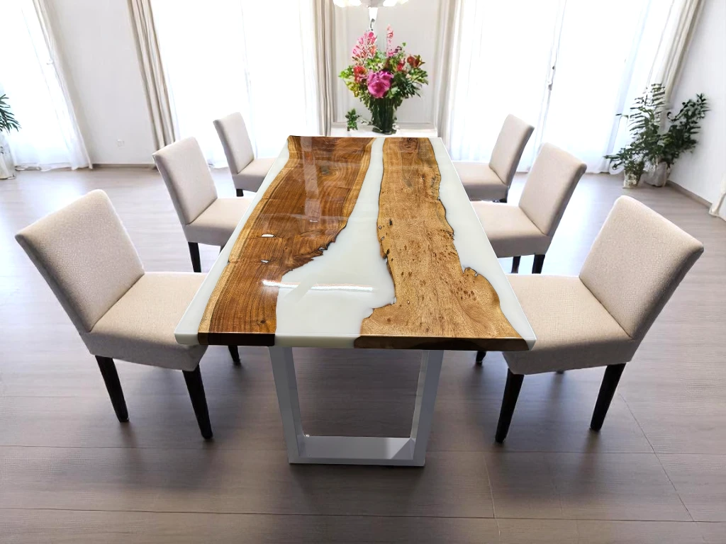  Farmhouse Epoxy Dining Room Table Furniture  